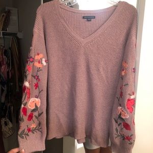 Floral long sleeve sweater